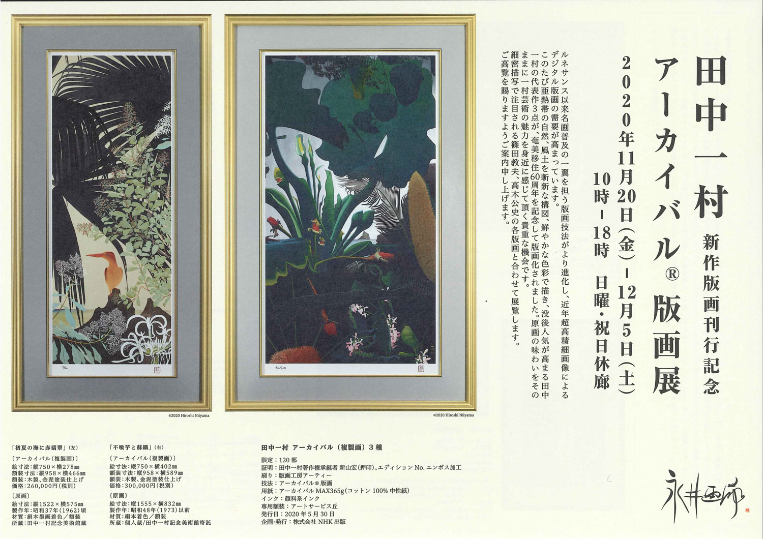 国内在庫】 田中一村記念美術館製 絵柄3種 奄美の森 アダンの海辺 複製